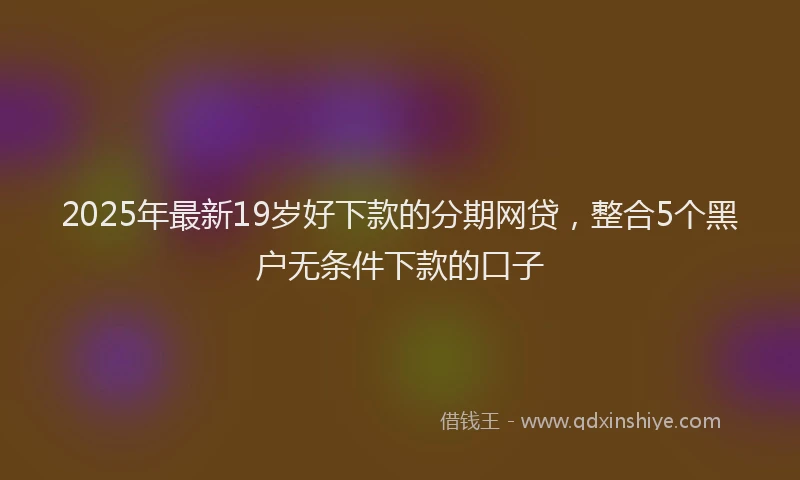 2025年最新19岁好下款的分期网贷，整合5个黑户无条件下款的口子