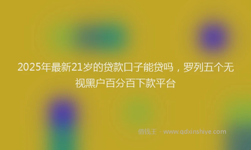 2025年最新21岁的贷款口子能贷吗，罗列五个无视黑户百分百下款平台