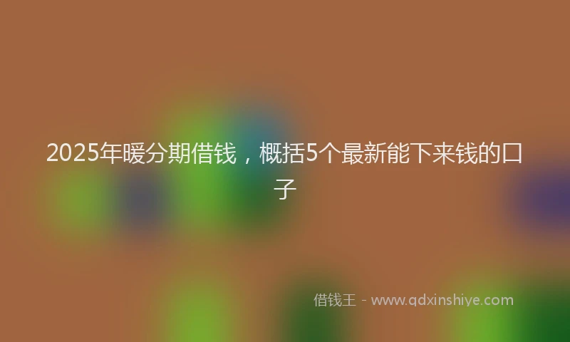 2025年暖分期借钱，概括5个最新能下来钱的口子