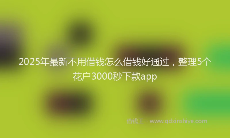 2025年最新不用借钱怎么借钱好通过，整理5个花户3000秒下款app