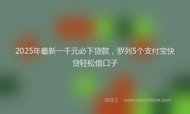2025年最新一千元必下贷款，罗列5个支付宝快贷轻松借口子