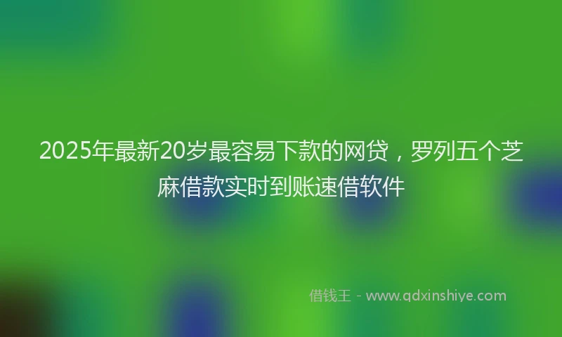 2025年最新20岁最容易下款的网贷，罗列五个芝麻借款实时到账速借软件