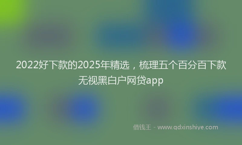 2022好下款的2025年精选，梳理五个百分百下款无视黑白户网贷app