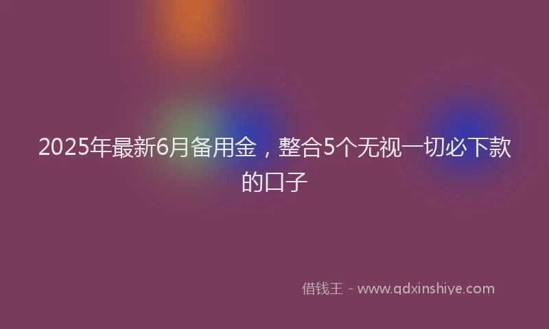 2025年最新6月备用金，整合5个无视一切必下款的口子