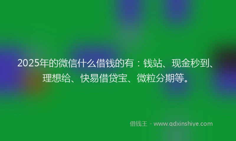 2025年的微信什么借钱的有：钱站、现金秒到、理想给、快易借贷宝、微粒分期等。