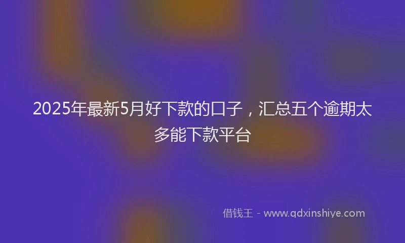 2025年最新5月好下款的口子，汇总五个逾期太多能下款平台