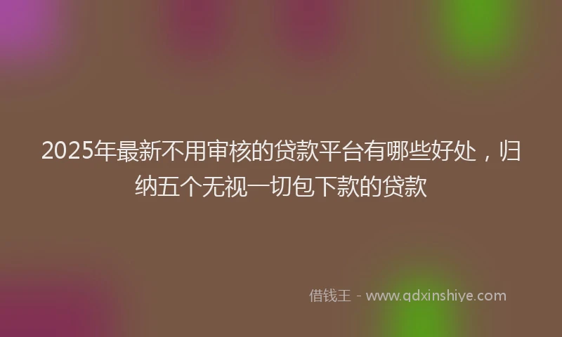 2025年最新不用审核的贷款平台有哪些好处，归纳五个无视一切包下款的贷款