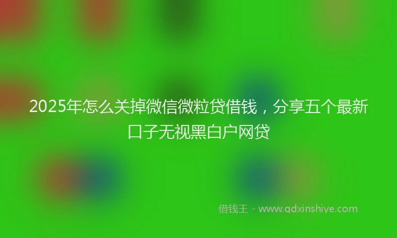 2025年怎么关掉微信微粒贷借钱，分享五个最新口子无视黑白户网贷