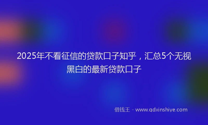 2025年不看征信的贷款口子知乎，汇总5个无视黑白的最新贷款口子
