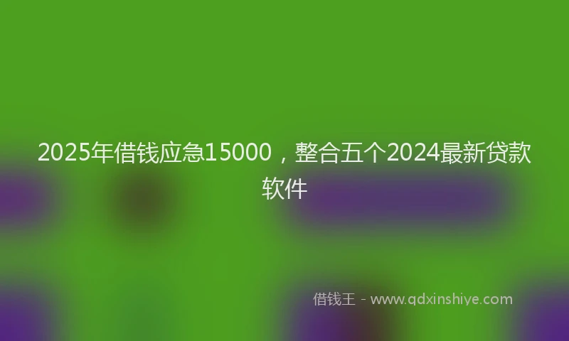 2025年借钱应急15000，整合五个2024最新贷款软件
