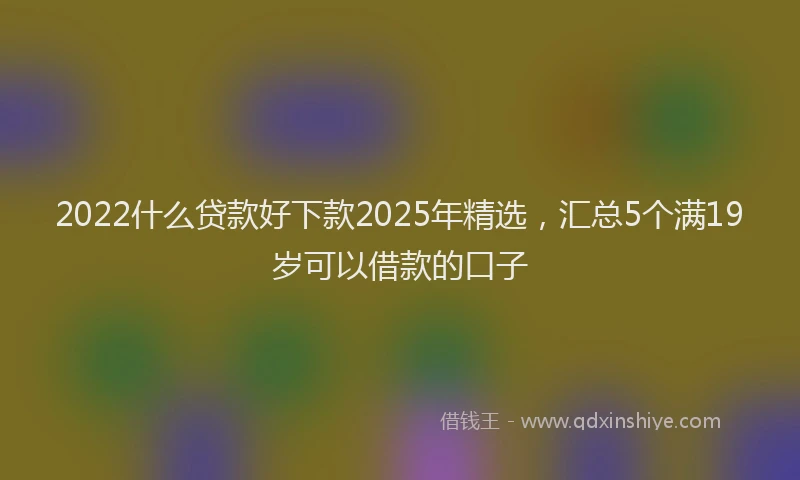 2022什么贷款好下款2025年精选，汇总5个满19岁可以借款的口子