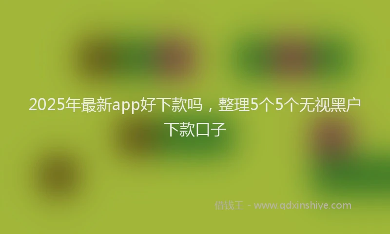 2025年最新app好下款吗，整理5个5个无视黑户下款口子