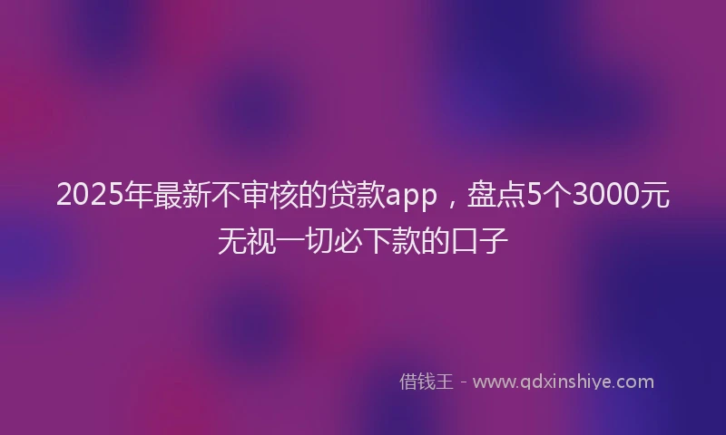 2025年最新不审核的贷款app，盘点5个3000元无视一切必下款的口子