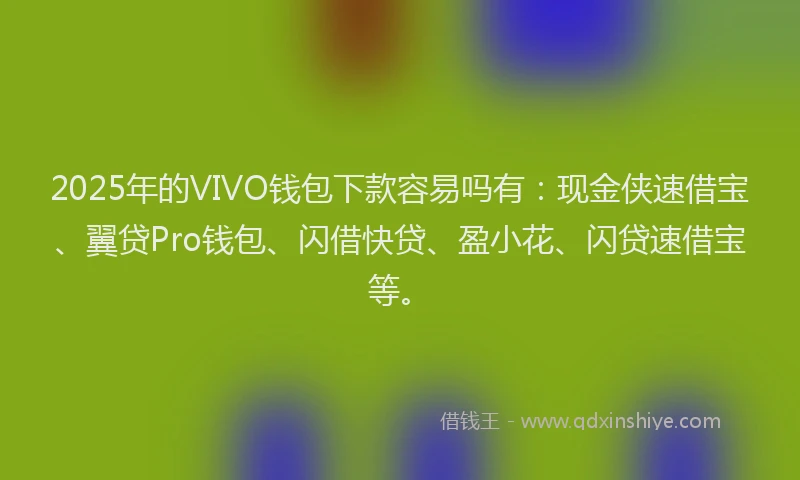2025年的VIVO钱包下款容易吗有：现金侠速借宝、翼贷Pro钱包、闪借快贷、盈小花、闪贷速借宝等。
