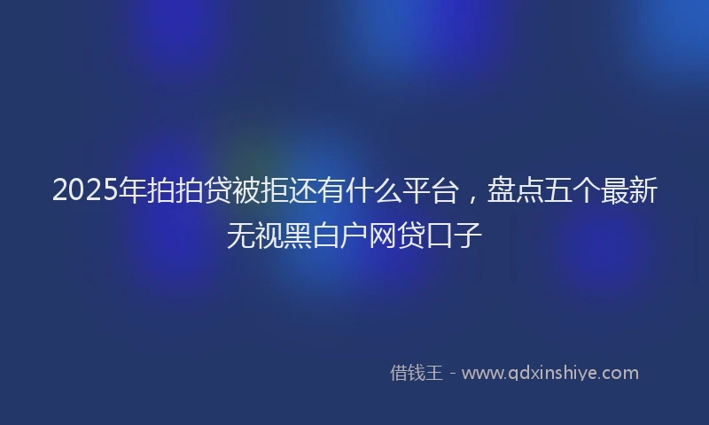2025年拍拍贷被拒还有什么平台，盘点五个最新无视黑白户网贷口子