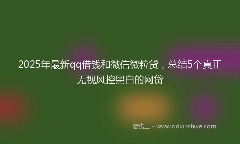 2025年最新qq借钱和微信微粒贷，总结5个真正无视风控黑白的网贷