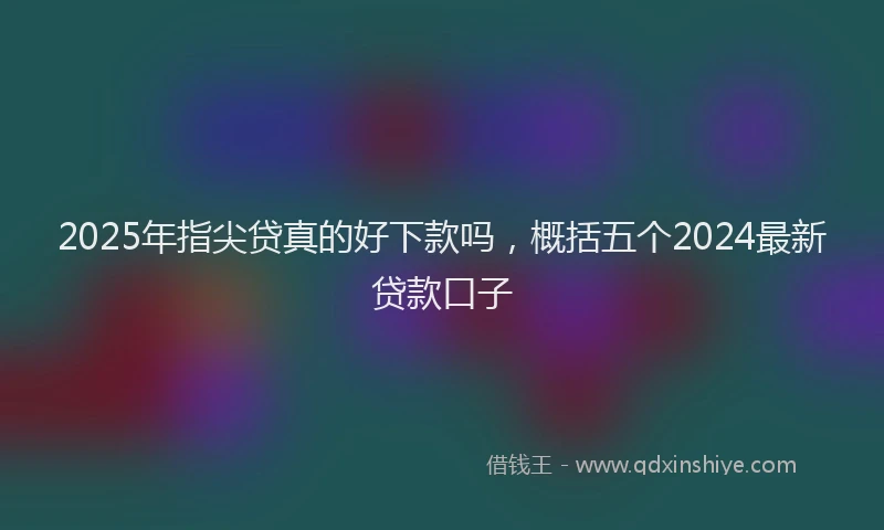 2025年指尖贷真的好下款吗，概括五个2024最新贷款口子