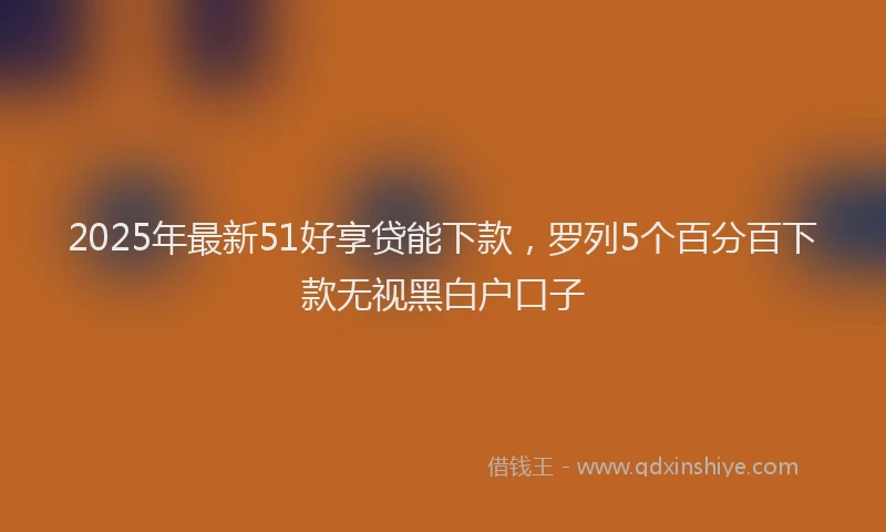 2025年最新51好享贷能下款，罗列5个百分百下款无视黑白户口子