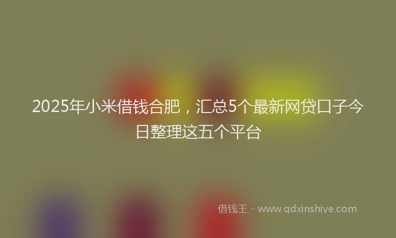 2025年小米借钱合肥，汇总5个最新网贷口子今日整理这五个平台