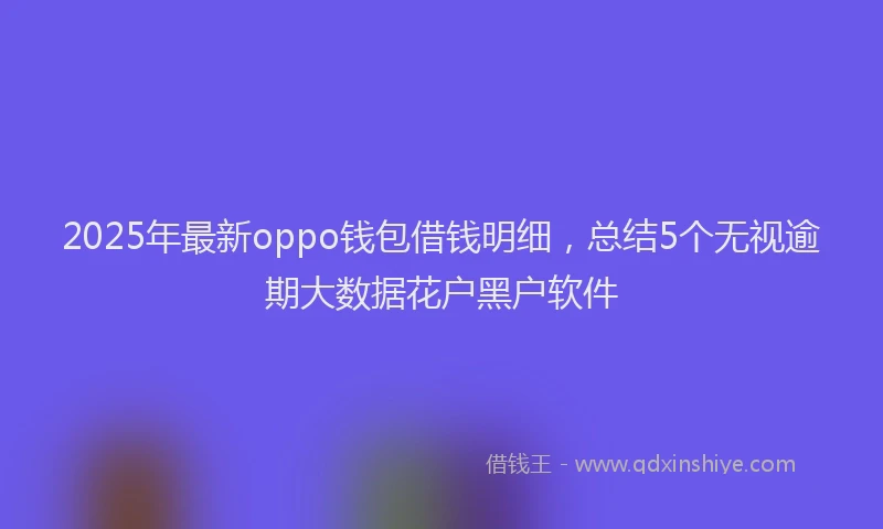 2025年最新oppo钱包借钱明细，总结5个无视逾期大数据花户黑户软件