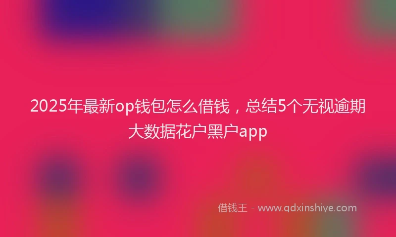 2025年最新op钱包怎么借钱，总结5个无视逾期大数据花户黑户app