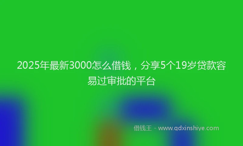 2025年最新3000怎么借钱，分享5个19岁贷款容易过审批的平台