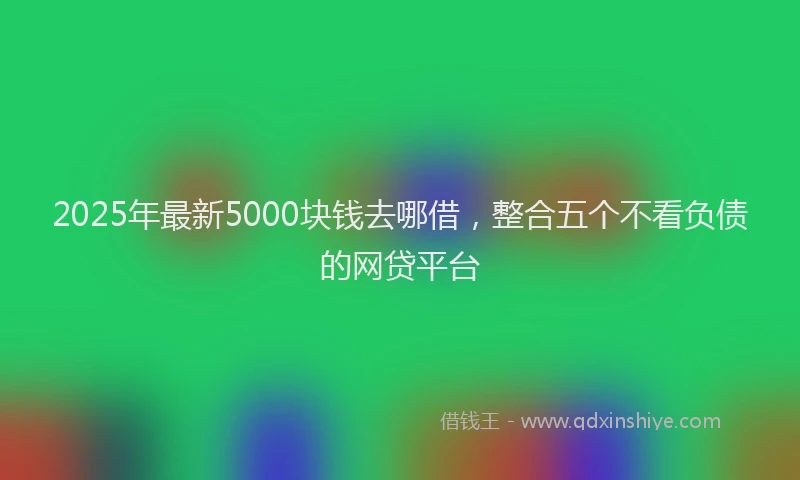 2025年最新5000块钱去哪借，整合五个不看负债的网贷平台