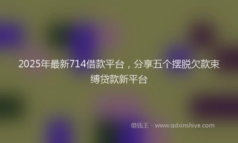 2025年最新714借款平台，分享五个摆脱欠款束缚贷款新平台