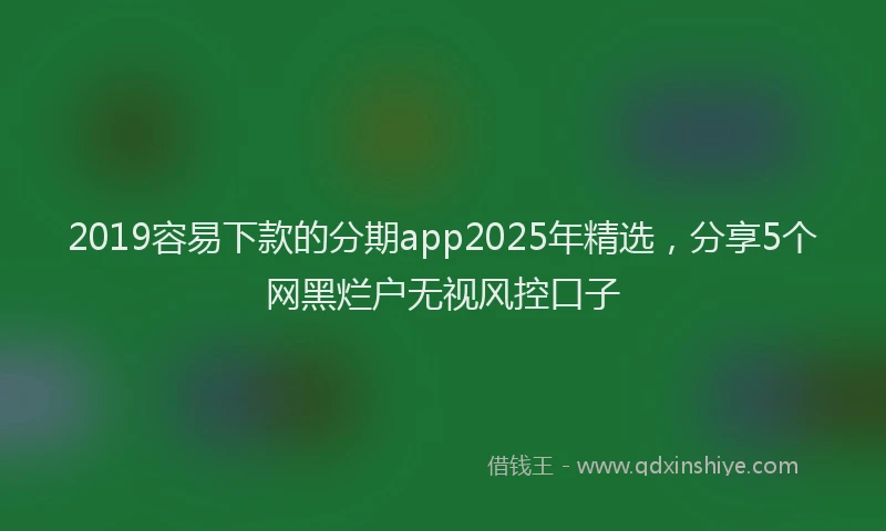 2019容易下款的分期app2025年精选，分享5个网黑烂户无视风控口子