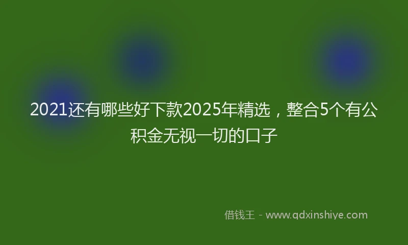 2021还有哪些好下款2025年精选，整合5个有公积金无视一切的口子
