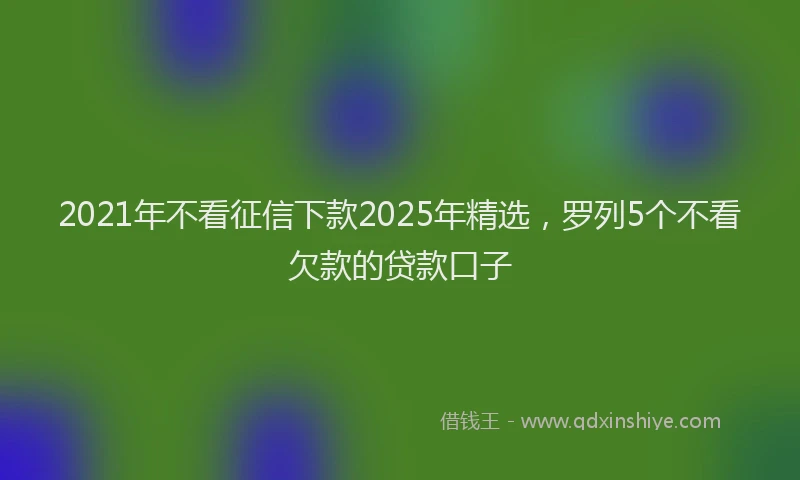 2021年不看征信下款2025年精选，罗列5个不看欠款的贷款口子
