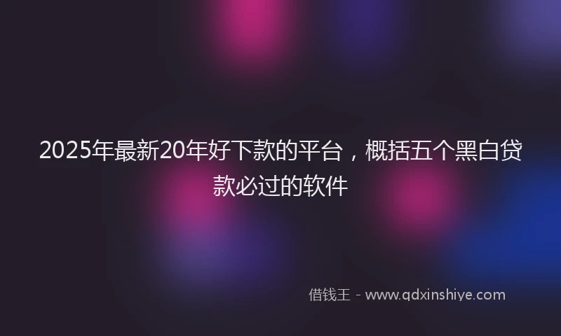2025年最新20年好下款的平台，概括五个黑白贷款必过的软件