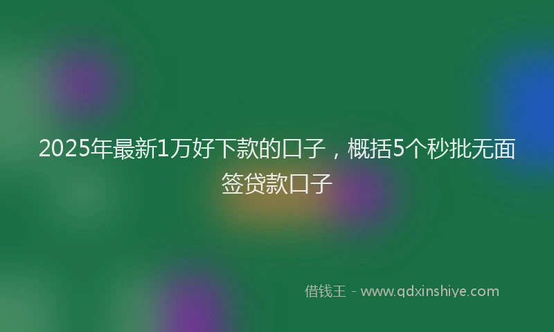 2025年最新1万好下款的口子，概括5个秒批无面签贷款口子