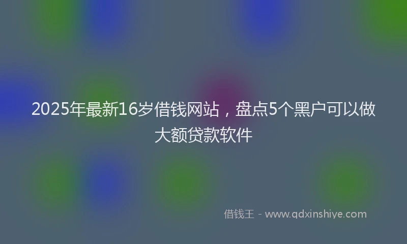 2025年最新16岁借钱网站，盘点5个黑户可以做大额贷款软件