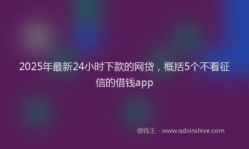 2025年最新24小时下款的网贷，概括5个不看征信的借钱app