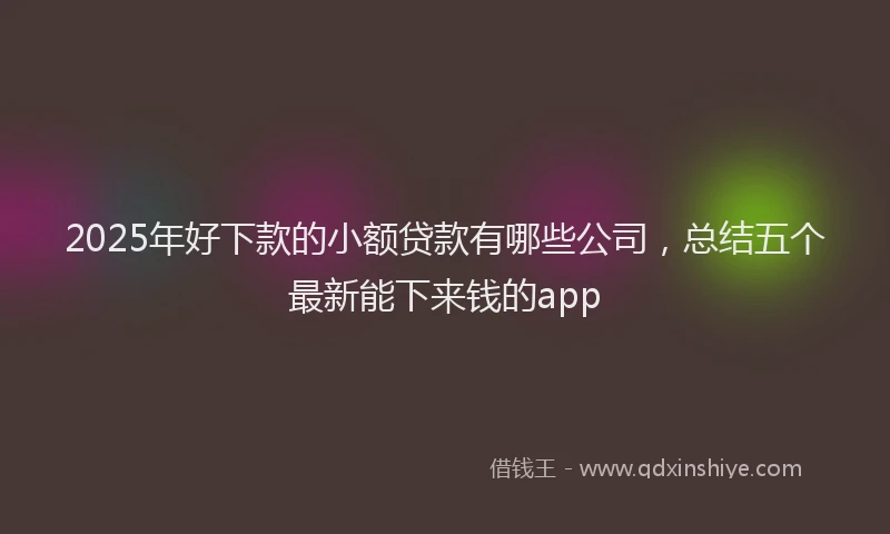 2025年好下款的小额贷款有哪些公司，总结五个最新能下来钱的app