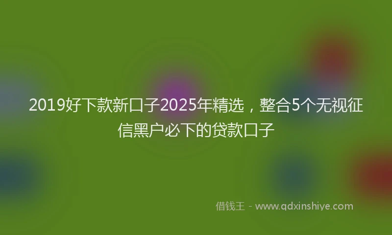 2019好下款新口子2025年精选，整合5个无视征信黑户必下的贷款口子