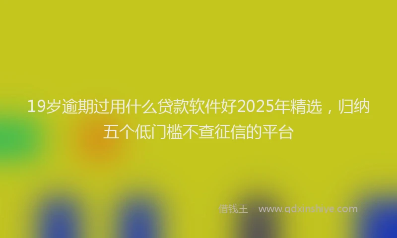 19岁逾期过用什么贷款软件好2025年精选，归纳五个低门槛不查征信的平台