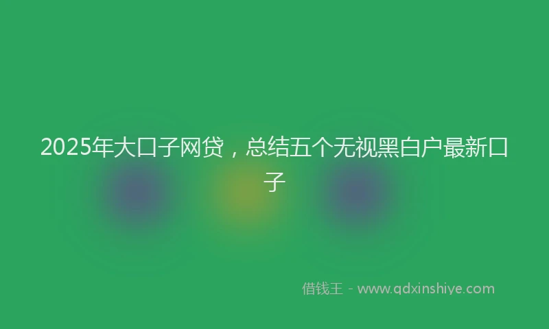 2025年大口子网贷，总结五个无视黑白户最新口子