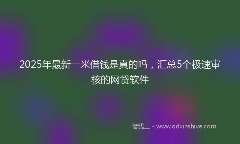 2025年最新一米借钱是真的吗，汇总5个极速审核的网贷软件