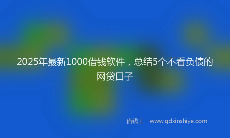 2025年最新1000借钱软件，总结5个不看负债的网贷口子