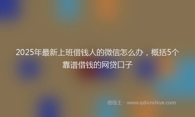 2025年最新上班借钱人的微信怎么办，概括5个靠谱借钱的网贷口子