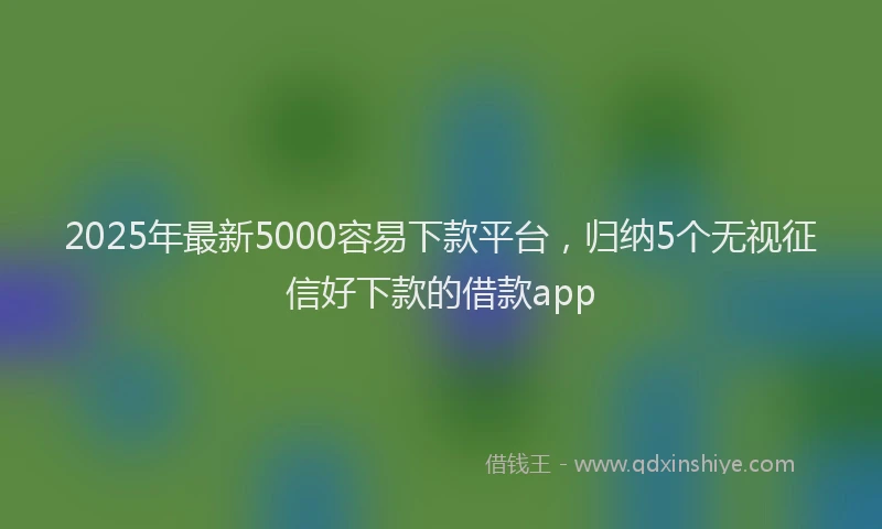 2025年最新5000容易下款平台，归纳5个无视征信好下款的借款app