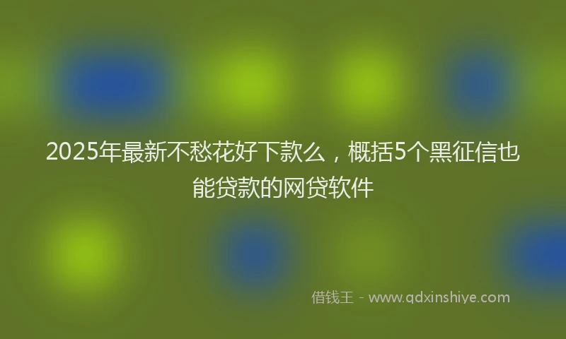 2025年最新不愁花好下款么，概括5个黑征信也能贷款的网贷软件