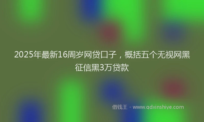2025年最新16周岁网贷口子，概括五个无视网黑征信黑3万贷款