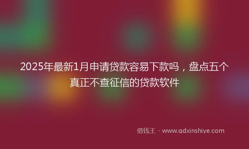 2025年最新1月申请贷款容易下款吗，盘点五个真正不查征信的贷款软件
