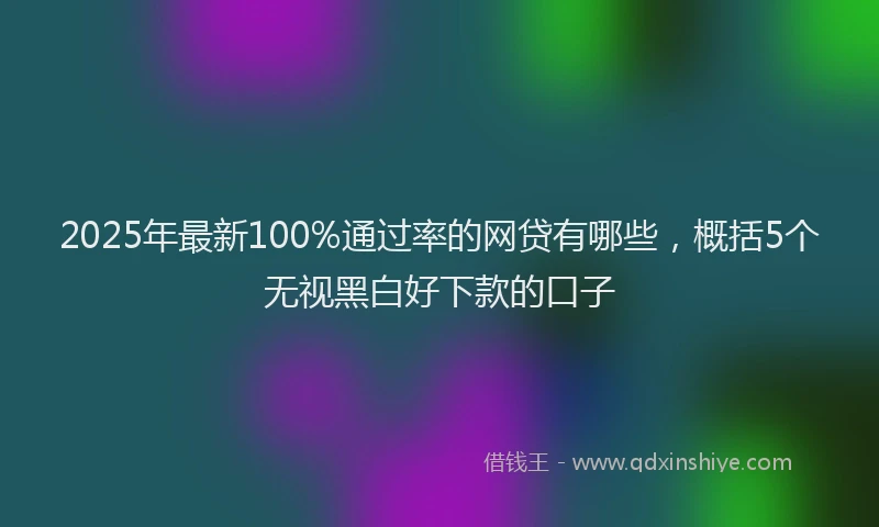 2025年最新100%通过率的网贷有哪些，概括5个无视黑白好下款的口子