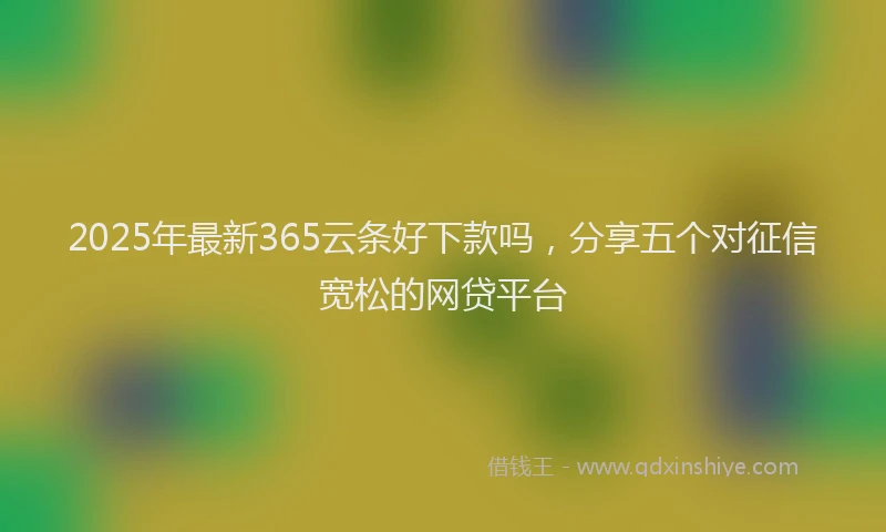 2025年最新365云条好下款吗，分享五个对征信宽松的网贷平台