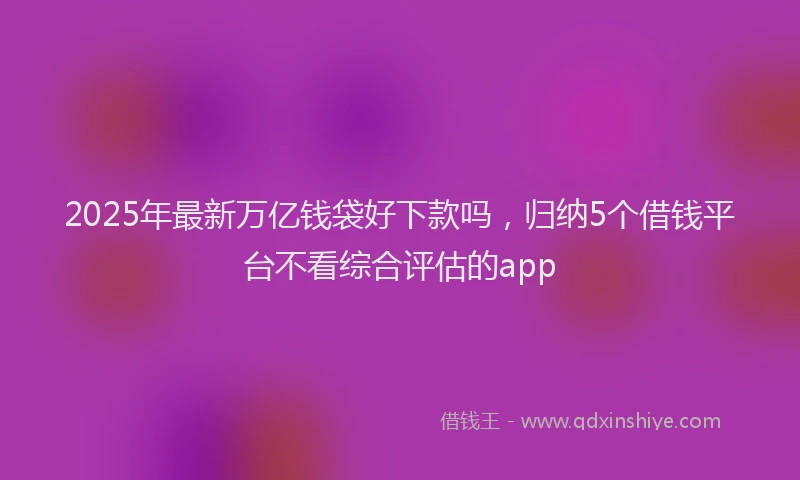 2025年最新万亿钱袋好下款吗，归纳5个借钱平台不看综合评估的app