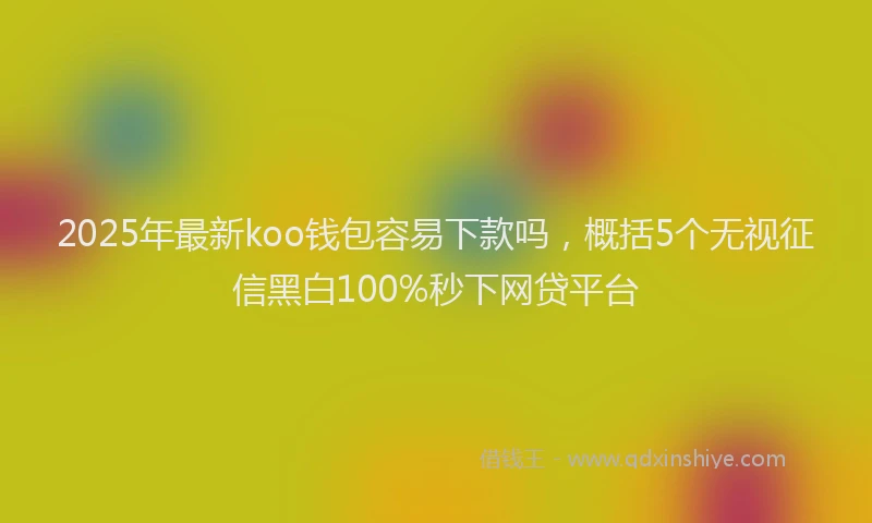 2025年最新koo钱包容易下款吗，概括5个无视征信黑白100%秒下网贷平台
